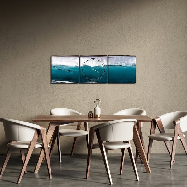 Obraz - Abstrakce (s hodinami) (90x30 cm)