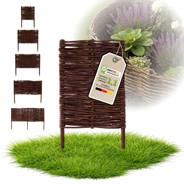Floranica 1 kus Vrbový plot 60 cm x 30 cm – Zahradní plot z vrbového proutí Palisáda Přírodní oplocení Ohraničení záhonu