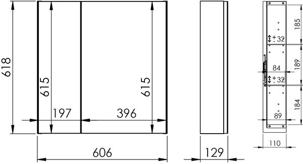 Elita Basic skříňka 60.6x12.9x61.8 cm boční závěsná | RE060600030000