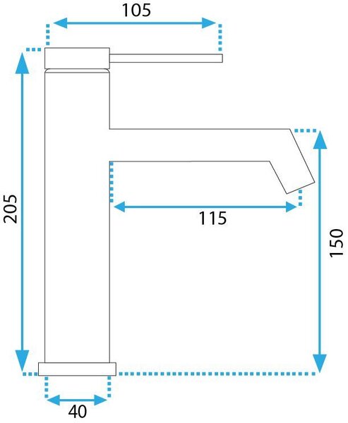 Rea Foss, umyvadlová baterie h-205, ocelová, REA-B5315