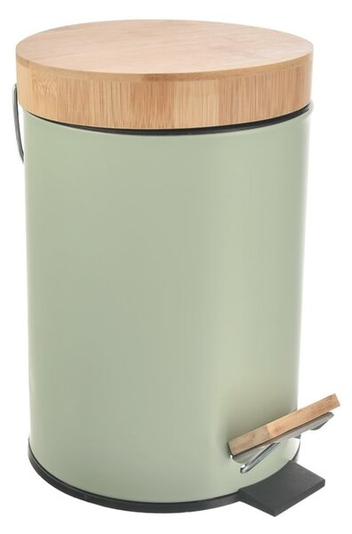Světle zelený nášlapný kovový odpadkový koš 3 l Greenish – Orion