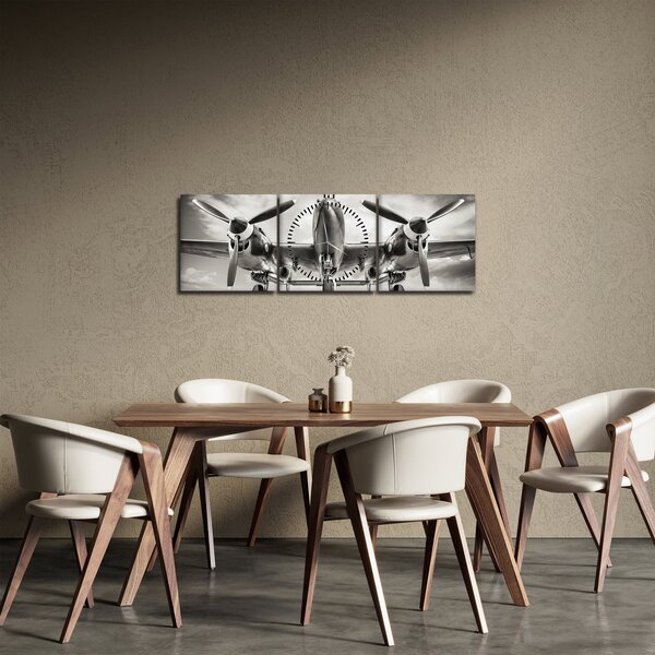 Obraz - Warbird (s hodinami) (90x30 cm)