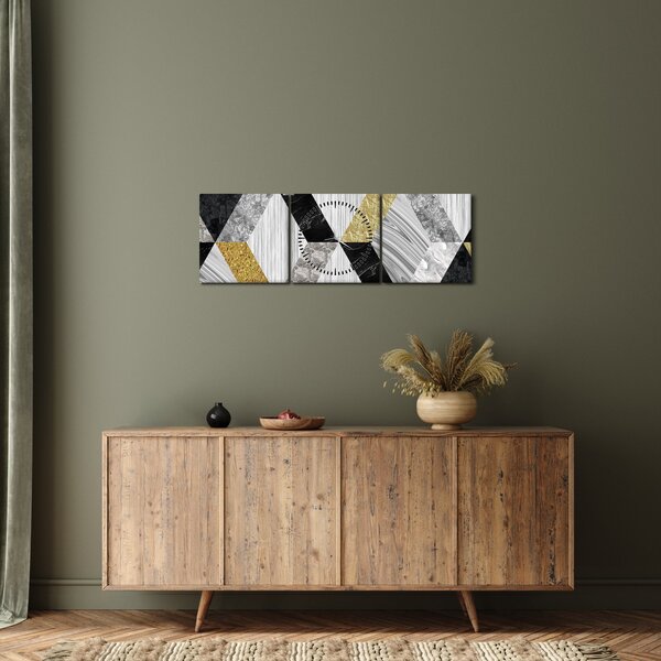 Obraz - Texturovaný dekor (s hodinami) (90x30 cm)
