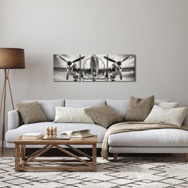 Obraz - Warbird (s hodinami) (90x30 cm)