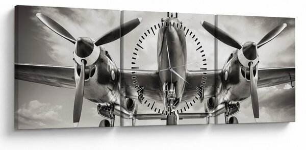 Obraz - Warbird (s hodinami) (90x30 cm)