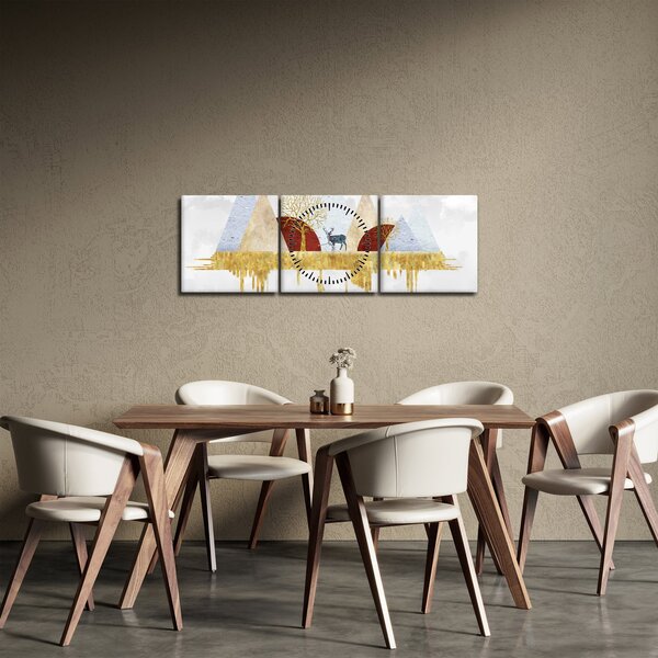 Obraz - Dekor (s hodinami) (90x30 cm)