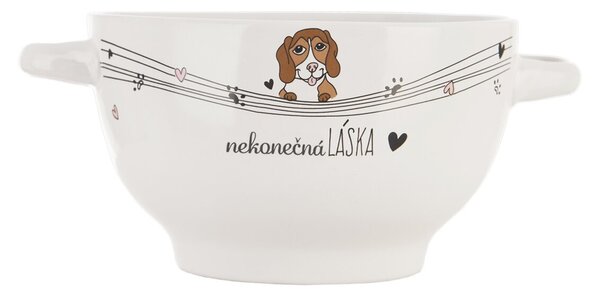 Miska NEKONEČNÁ LÁSKA pes s uchy pr. 14 cm