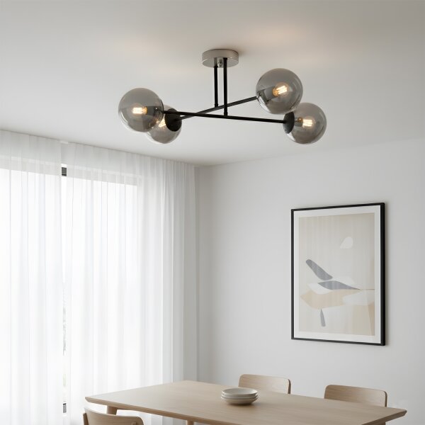 Brilagi - Přisazený lustr MALIVA 4xE14/15W/230V matný chrom/kouřová