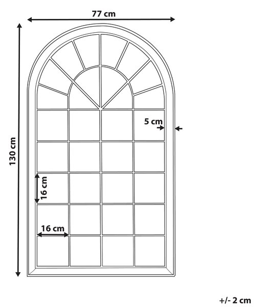 Zrcadlo TREVOL 77 cm 130 cm Kov Černá