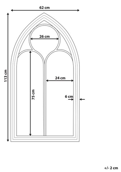 Zrcadlo TRELLY 62 cm 113 cm Kov Černá