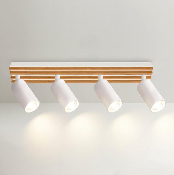 Brilagi - Bodové svítidlo SELE WOOD 4xGU10/30W/230V bílá/dřevo