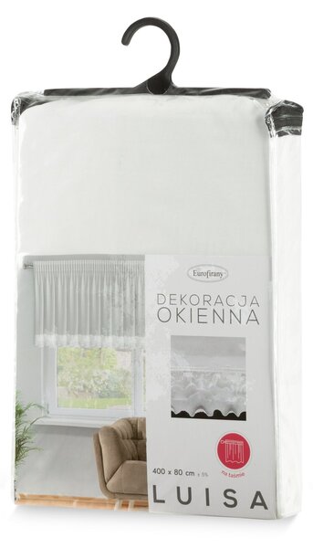 KRÁTKÁ ZÁCLONA NA PÁSCE LUISA 400X80 CM BÍLÁ
