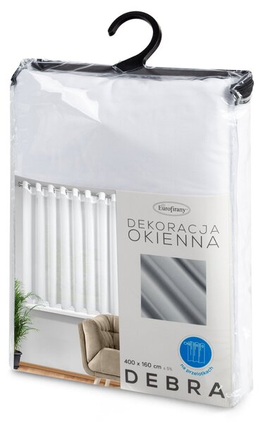 ZÁCLONA NA KROUŽCÍCH DEBRA 400X160 CM BÍLÁ BT