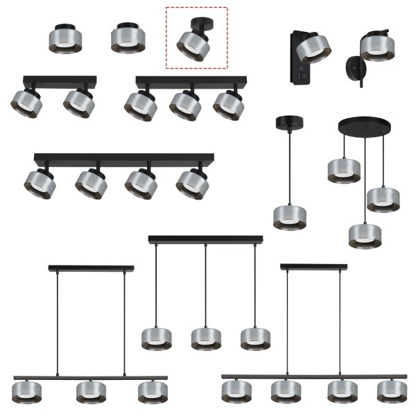 Brilagi - LED Bodové svítidlo AURA LUX 1xGX53/30W/230V pr. 13 cm černá/kouřová