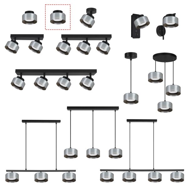 Brilagi - LED Podhledové svítidlo AURA LUX 1xGX53/30W/230V pr. 13 cm černá/kouřová