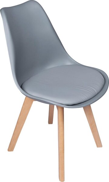 Bauerkraft G-506 Moderní skandinávská židle s poduškou, šedá