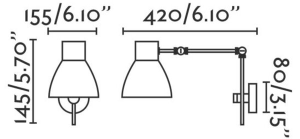 FARO CELIA nástěnná lampa, černá