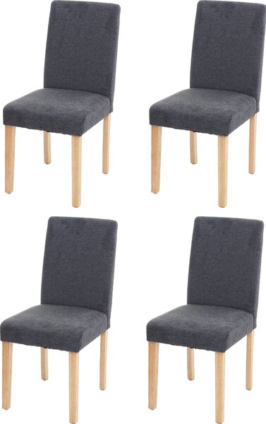 Sada 4 jídelních židlí Kuchyňská židle Littau Textil, antracitově šedá, světlé nohy