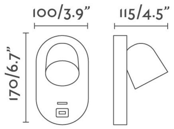 FARO CORB bílá nástěnná lampa GU10+USB
