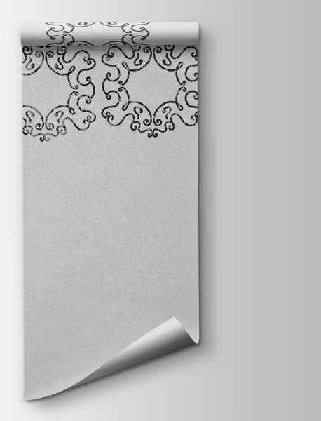 Fototapeta Bílé pozadí s černobílým vzorem, Designové fototapety na zeď, Populární fototapety - Tapeko.co.cz