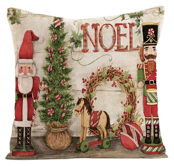 Vánoční povlak na polštář NOEL 45x45 cm, barevný