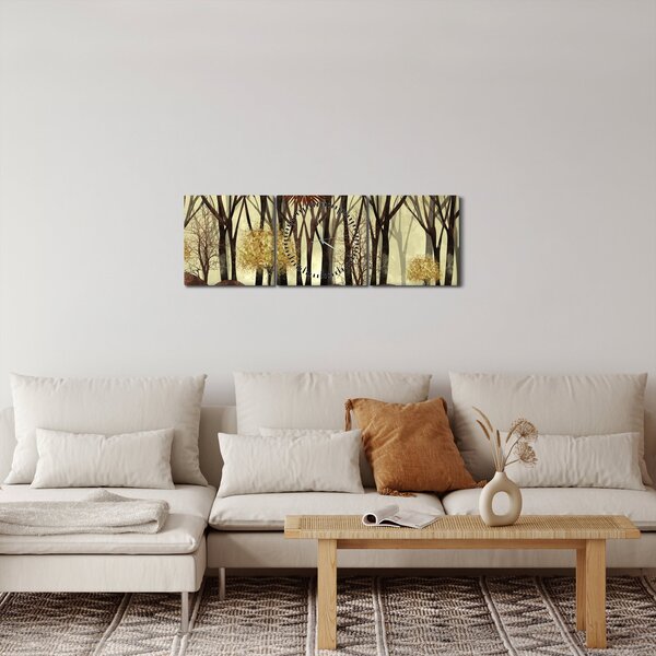 Obraz - Dekorativní les (s hodinami) (90x30 cm)