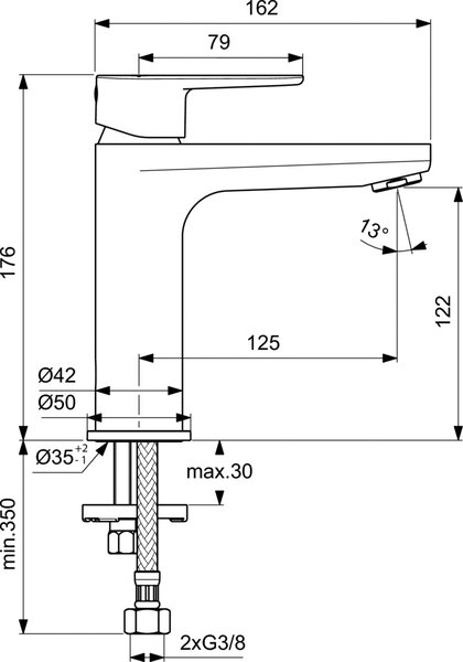 Ideal Standard Cerafine umyvadlová baterie stojící chrom BC554AA