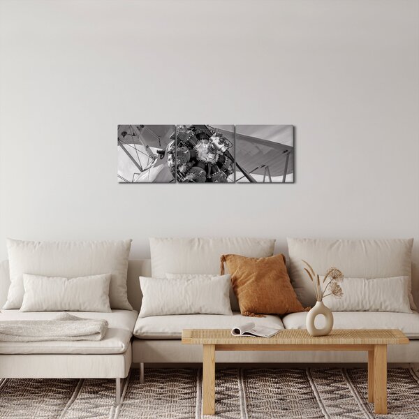 Obraz - Letadlo (s hodinami) (90x30 cm)