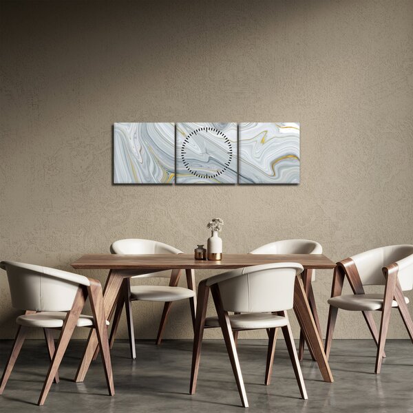 Obraz - Abstrakce (s hodinami) (90x30 cm)