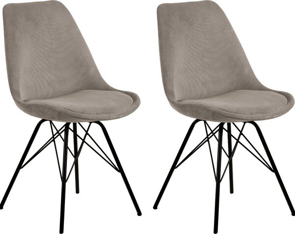 Jídelní židle z manšestrové tkaniny Smuk Erina Beige - 2 kusy