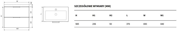 Excellent Blanko skříňka 65x37x58.5 cm pod umyvadlo závěsná bílá MLEX.6301.640.WH