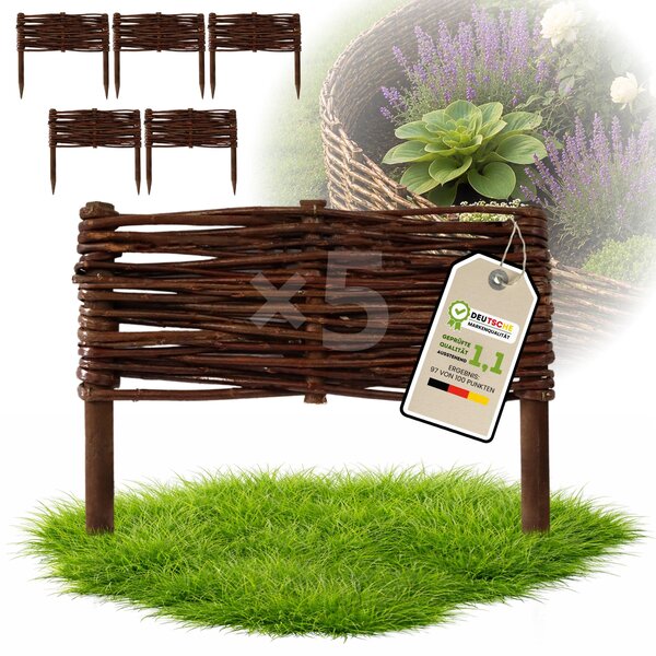 Floranica 5 kusů Vrbový plot 10 cm x 30 cm – Zahradní plot z vrbového proutí Palisáda Přírodní oplocení Ohraničení záhonu