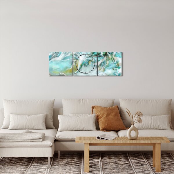 Obraz - Malba abstraktních vzorů (s hodinami) (90x30 cm)