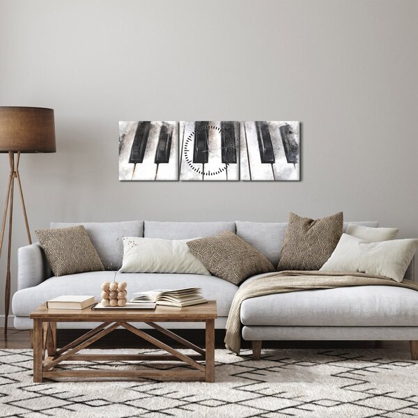 Obraz - Piano, aquarel (s hodinami) (90x30 cm)