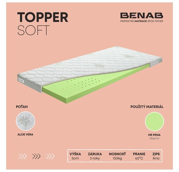Vrchní matrace / Topper Benab Oidipus 200x90 cm (T3)