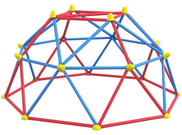 Outsunny Geometrická Lezecká Dómová Struktura pro Dětské Hřiště pro Děti ve Věku 3-8 let s UV-Odolným Kovovým Rámem, Nosnost 180 kg pro Zahradu, Patio