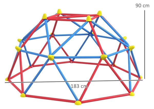 Outsunny Geometrická Lezecká Dómová Struktura pro Dětské Hřiště pro Děti ve Věku 3-8 let s UV-Odolným Kovovým Rámem, Nosnost 180 kg pro Zahradu, Patio