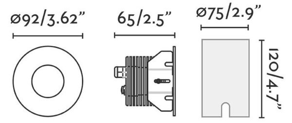 FARO GRUND 92 zapuštěné svítidlo, nerez, černá, 13W