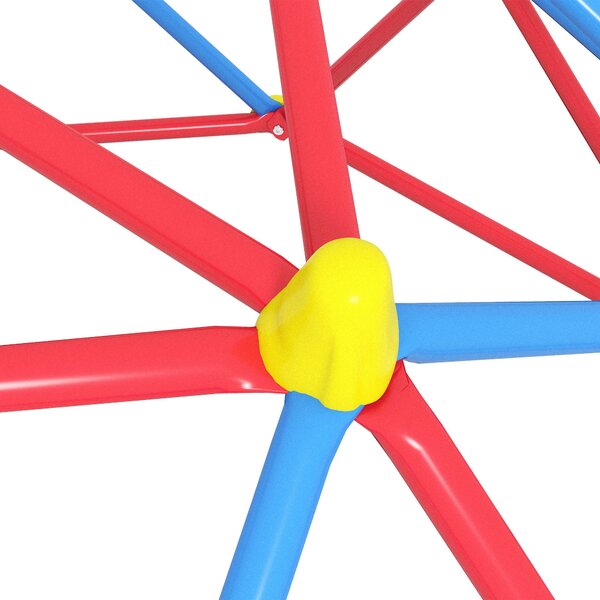 Outsunny Geometrická Lezecká Dómová Struktura pro Dětské Hřiště pro Děti ve Věku 3-8 let s UV-Odolným Kovovým Rámem, Nosnost 180 kg pro Zahradu, Patio