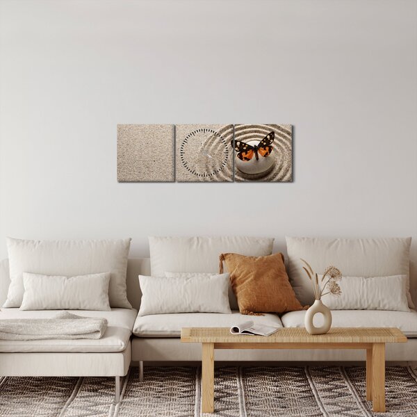 Obraz - Zenová zahrada (s hodinami) (90x30 cm)