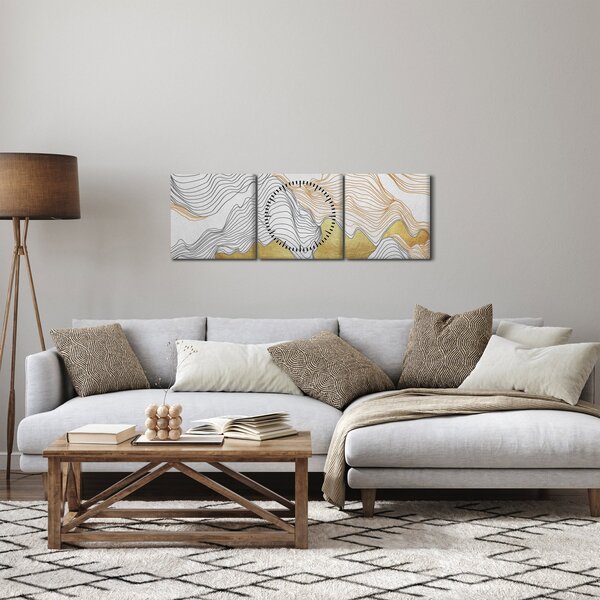 Obraz - Dekor III. (s hodinami) (90x30 cm)