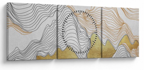Obraz - Dekor III. (s hodinami) (90x30 cm)