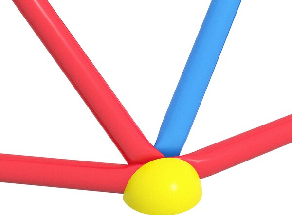 Outsunny Geometrická Lezecká Dómová Struktura pro Dětské Hřiště pro Děti ve Věku 3-8 let s UV-Odolným Kovovým Rámem, Nosnost 180 kg pro Zahradu, Patio
