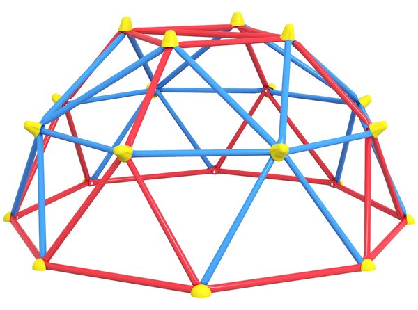 Outsunny Geometrická Lezecká Dómová Struktura pro Dětské Hřiště pro Děti ve Věku 3-8 let s UV-Odolným Kovovým Rámem, Nosnost 180 kg pro Zahradu, Patio