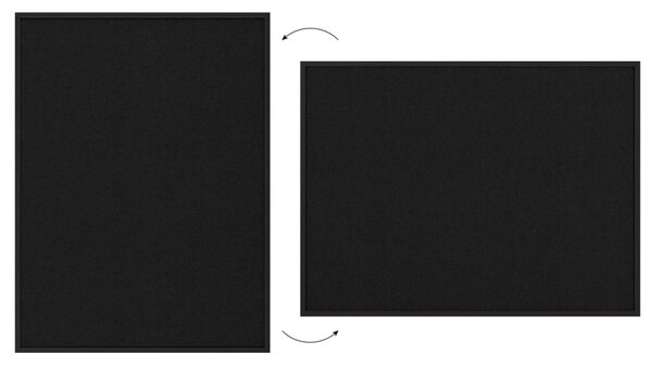Textilní (plstěná) tabule 120 × 90 cm, černá, v černém dřevěném rámu, TFBLACK129BK