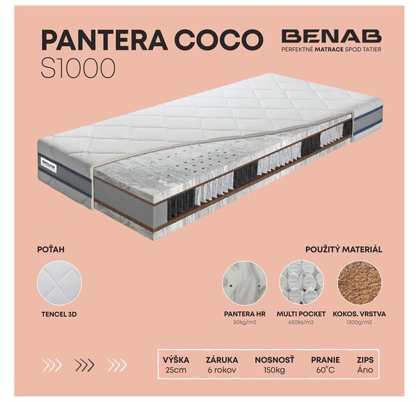 Taštičková matrace Benab Afrodita Coco S1000 200x80 cm (T4/T5)