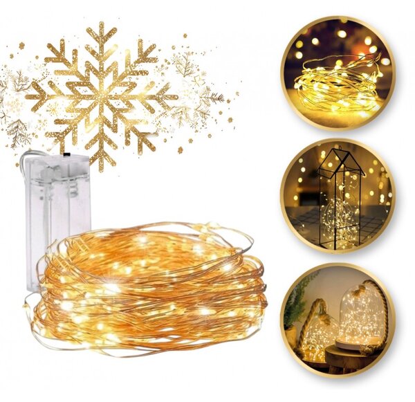 Vánoční světelný řetěz 20 LED, teplá bílá