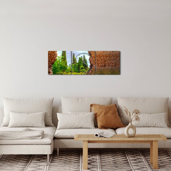 Obraz - Zahrada Eden (s hodinami) (90x30 cm)