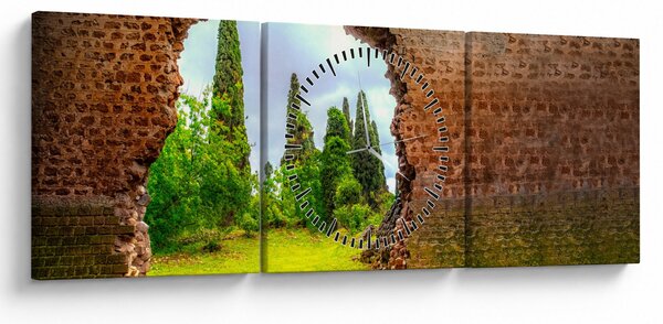 Obraz - Zahrada Eden (s hodinami) (90x30 cm)