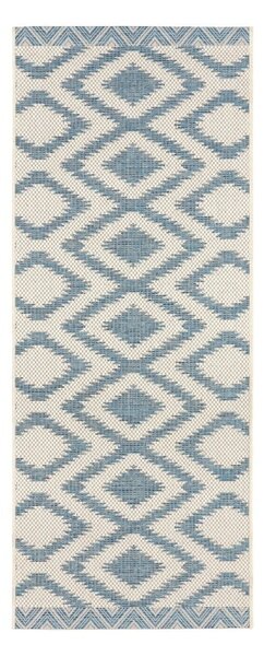 Modro-krémový venkovní koberec NORTHRUGS Isle, 70 x 200 cm
